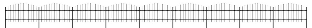 vidaXL Κάγκελα Περίφραξης με Λόγχες Μαύρα (1-1,25) x 15,3 μ. Ατσάλινα