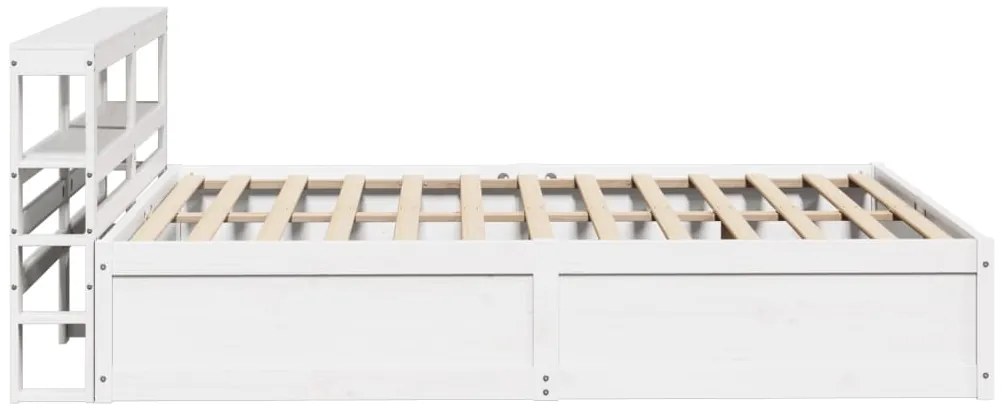 vidaXL Πλαίσιο Κρεβατιού με Κεφαλάρι Λευκό 135x190 εκ. Μασίφ Πεύκου