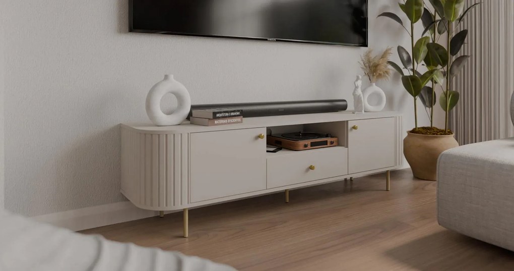 Έπιπλο Τηλεόρασης Ovelia 2D 1S-Μπεζ