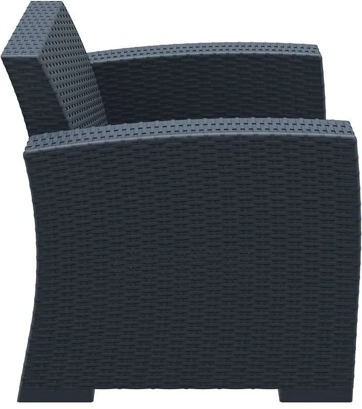 Πολυθρόνα Monaco Grey Dark Πολυπροπυλενίου 82X79X79εκ.