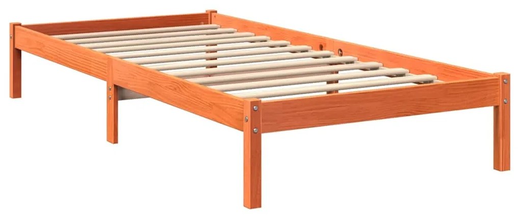 vidaXL Κρεβάτι Βιβλιοθήκη Χωρίς Στρώμα 75x190 εκ Μασίφ Ξύλο Πεύκου