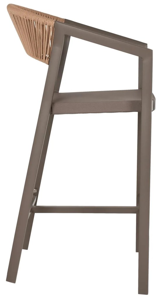 ΣΚΑΜΠΟ ΑΛΟΥΜΙΝΙΟΥ ΣΑΜΠΑΝΙ ΜΕ ΜΠΡΑΤΣΑ RATTAN &amp; TEXTLINE 56x58x105Yεκ. 56x58x105 εκ.