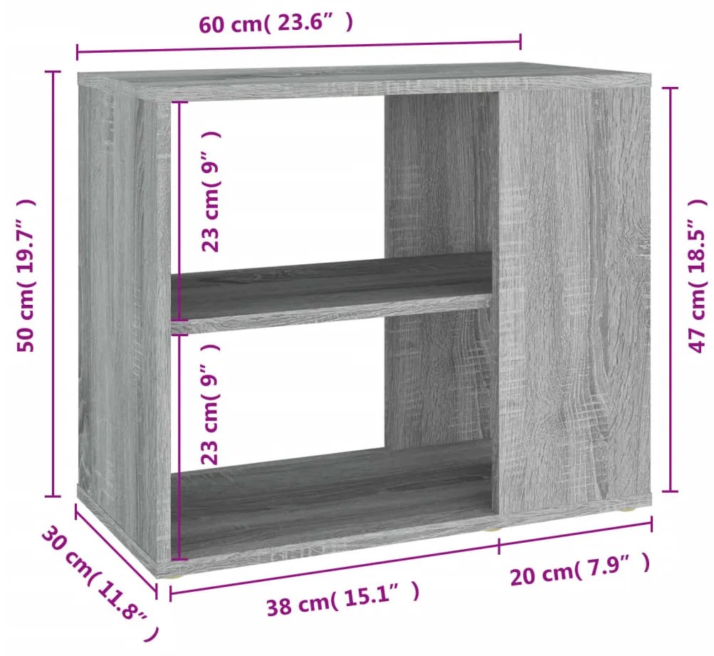 ΒΟΗΘΗΤΙΚΟ ΈΠΙΠΛΟ6 ΓΚΡΙ SONOMA 80X30X50 ΕΚ. ΑΠΟ ΕΠΕΞΕΡΓ. ΞΥΛΟ 815814