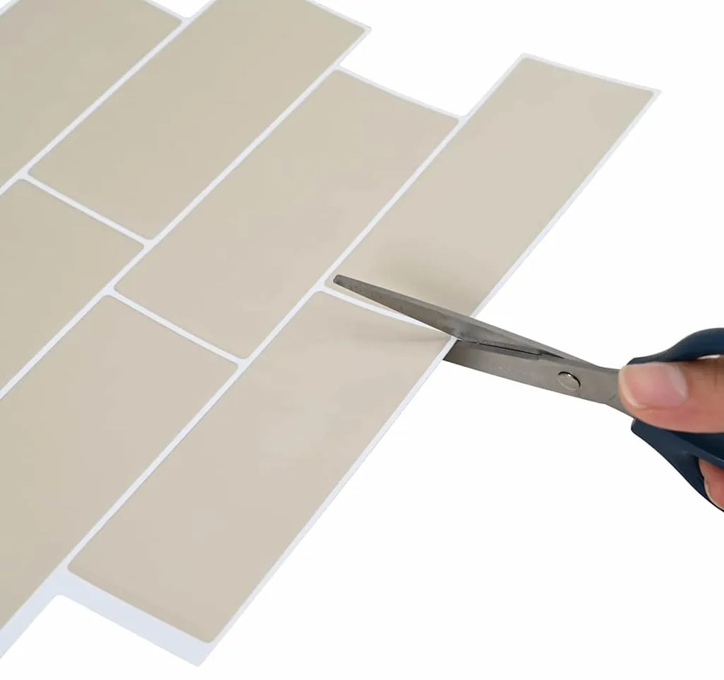 vidaXL Πλακάκι Subway 50 pcs Μπεζ 29 x 21 εκ Πολυουρεθάνη και PET