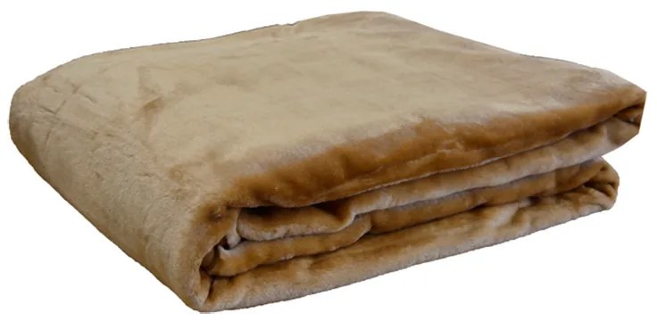 Κουβέρτα Βελουτέ Υπέρδιπλη (220x240) Anna Riska Unicolour Velour Μπεζ