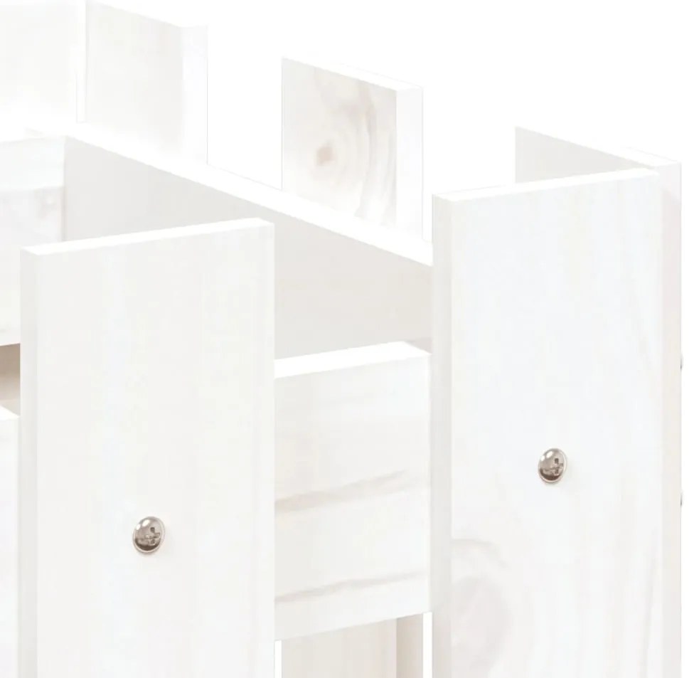 vidaXL Ζαρντινιέρα Υπερυψωμένη Σχ Φράχτη Λευκή 100x30x30εκ Μασίφ Πεύκο