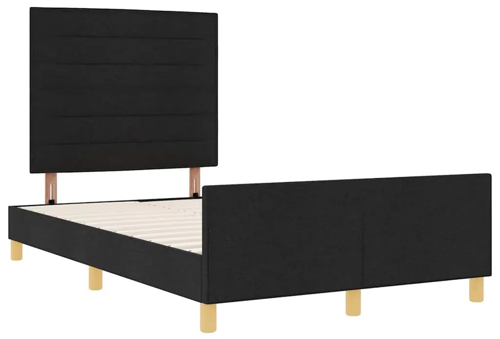 vidaXL Σκελετός Κρεβατιού με κεφαλάρι Μαύρο 120 x 190 cm ύφασμα