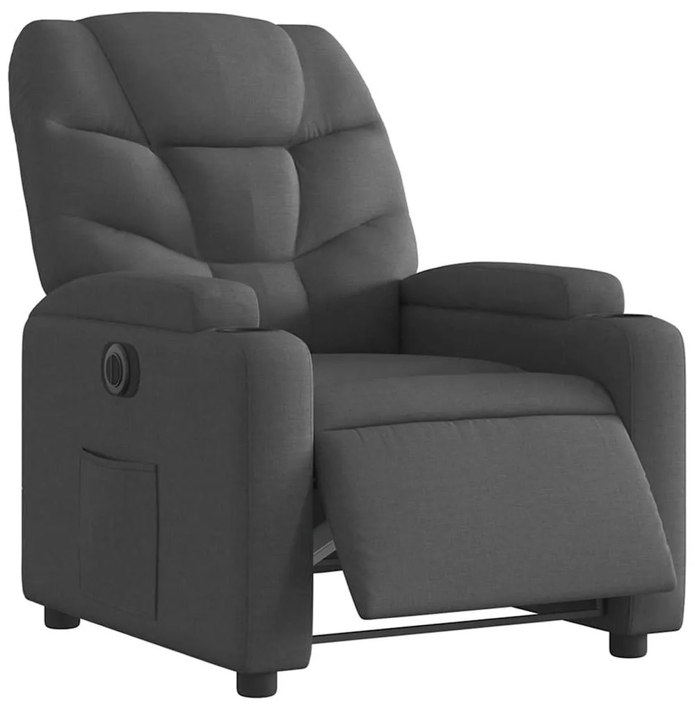 vidaXL Πολυθρόνα Ανακλινόμενη Ηλεκτρική Σκούρο Γκρι Υφασμάτινη