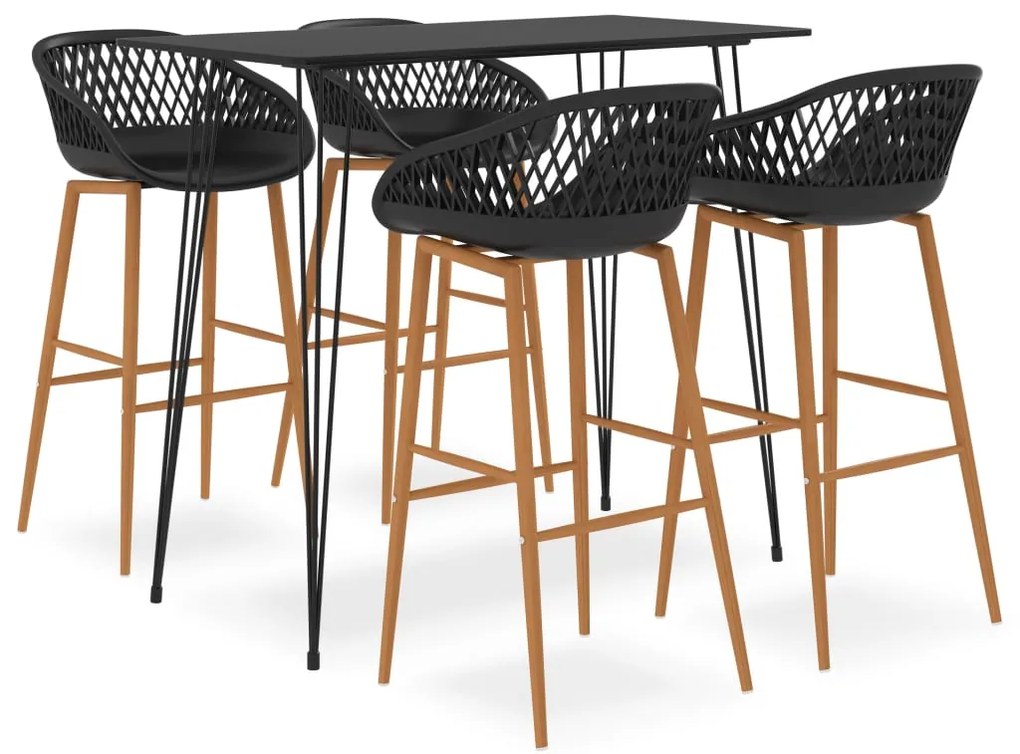 Σετ Επίπλων Μπαρ 5 Τεμαχίων Μαύρο