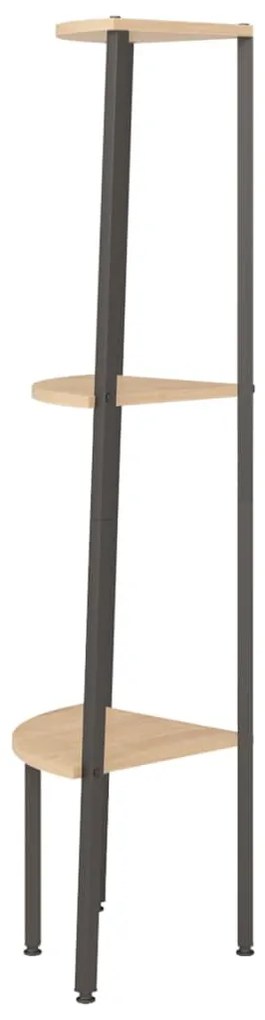 vidaXL Ραφιέρα Γωνιακή 3 Επίπεδων Αν. Καφέ &amp; Μαύρο 45,5x31,5x120 εκ.