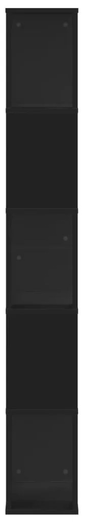 vidaXL Βιβλιοθήκη 5 Επιπέδων Μαύρη 45x23,5x162,5 εκ. Επεξεργ. Ξύλο