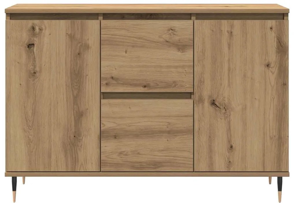 vidaXL Πλαϊνό γραφείο με συρτάρι artisan δρυς 101.5 x 35 x 70 εκ
