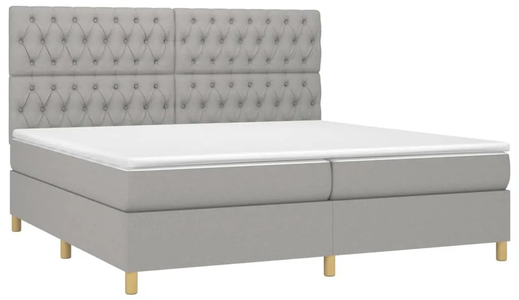 ΚΡΕΒΑΤΙ BOXSPRING ΜΕ ΣΤΡΩΜΑ ΑΝΟΙΧΤΟ ΓΚΡΙ 200X200 ΕΚ. ΥΦΑΣΜΑΤΙΝΟ 3142601