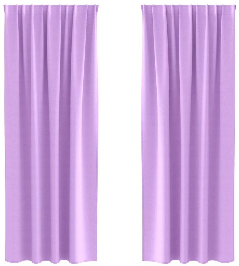 vidaXL Κουρτίνες με κουρτίνες 2 pcs Μοβ 225x140εκ. Πολυεστέρας