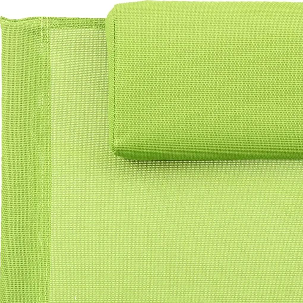 Ξαπλώστρα με Μαξιλάρι Πράσινη από Ατσάλι και Textilene - Πράσινο