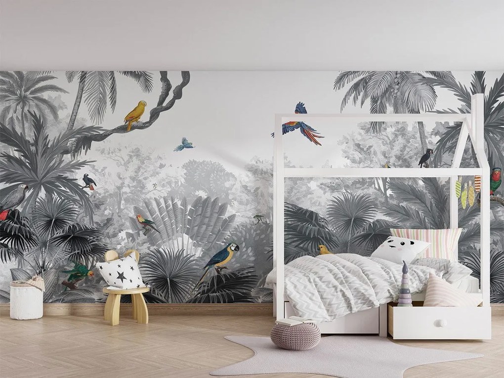 Canopy Jungle Ταπετσαρια Τοιχου Γκρι Επιθυμητη Διασταση