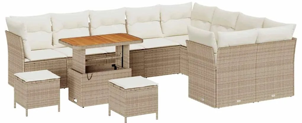 vidaXL Σετ Καναπέ Κήπου 12 pcs Μπεζ συνθετικό ρατάν