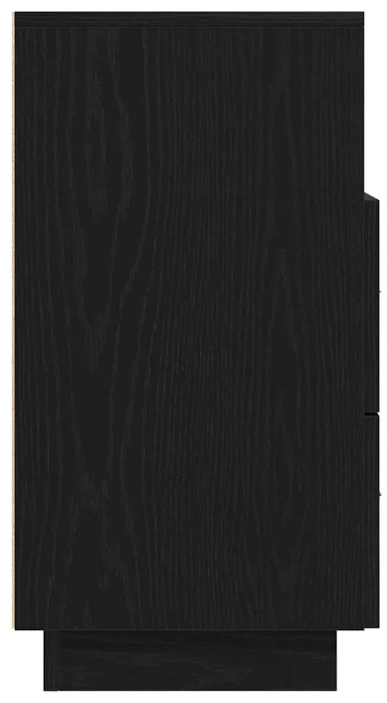 vidaXL Κομοδίνο με 2 συρτάρια mαύρο 36x36x68 cm