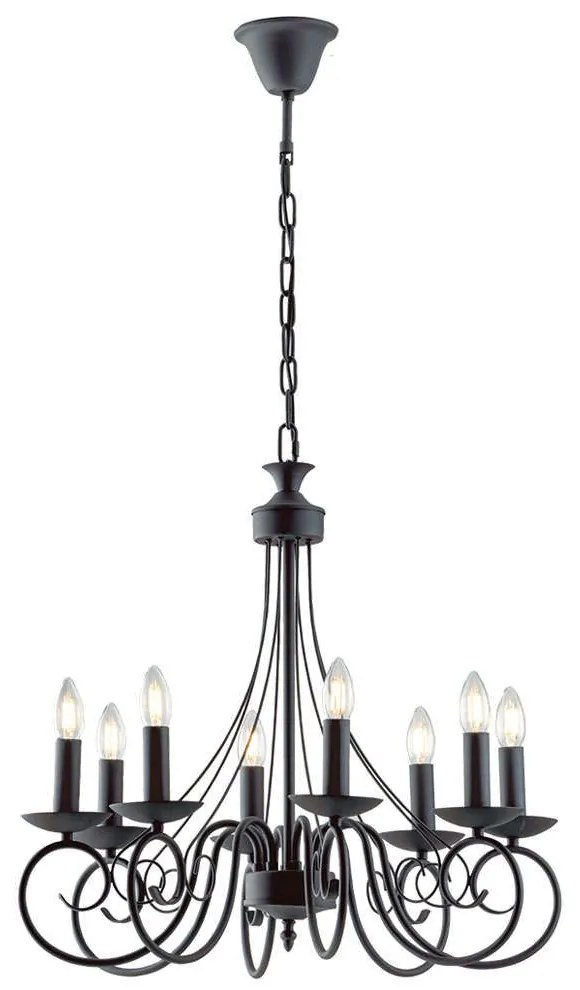 Φωτιστικό Οροφής - Πολυέλαιος Beatrice I-BEATRICE-8 8xE14 Φ63cm 120cm Anthracite Luce Ambiente Desig