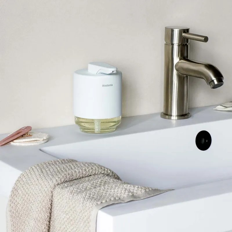 Διανομέας υγρού σαπουνιού Brabantia MindSet 1005673, 200 ml, ευρύ άνοιγμα, λευκό