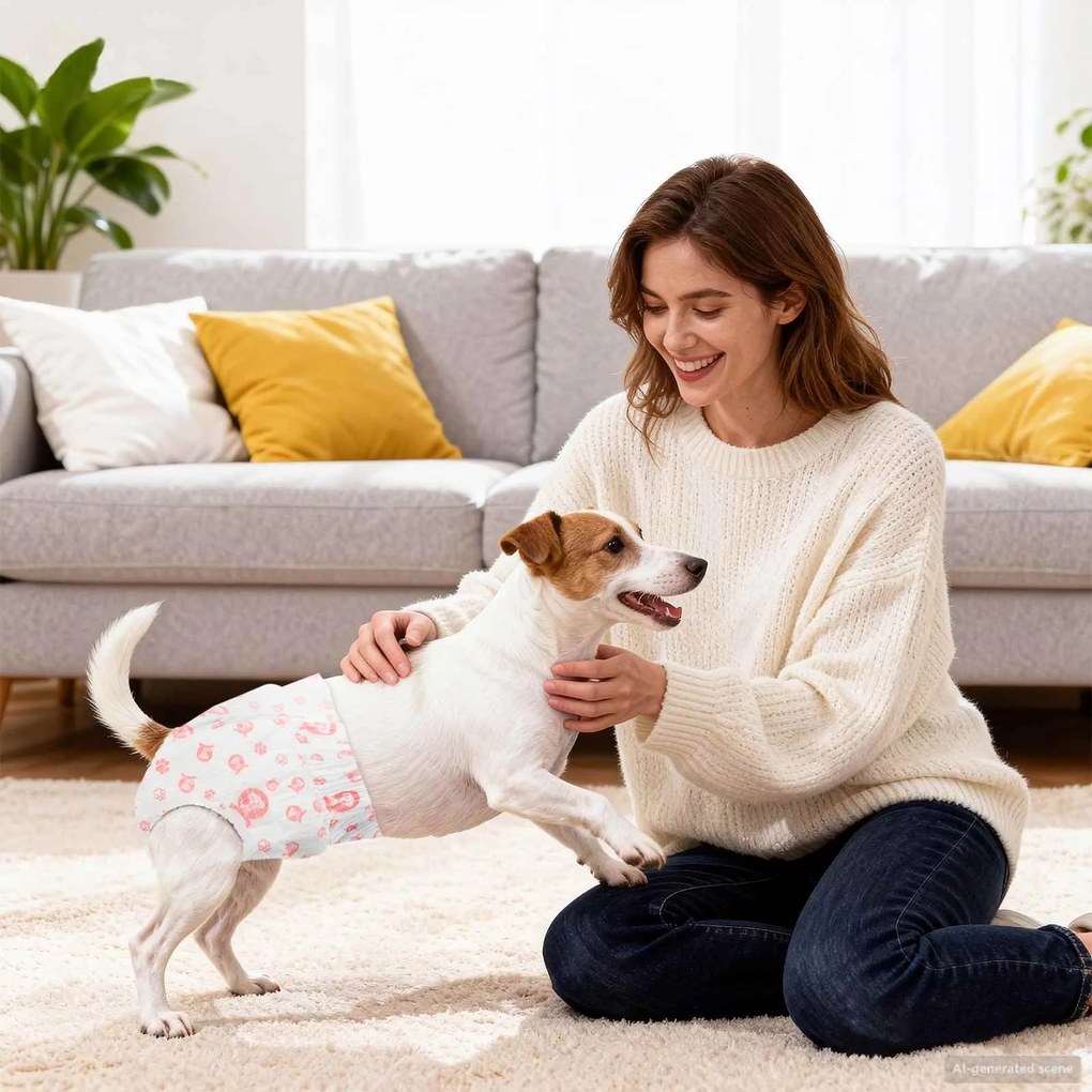 vidaXL Μίας χρήσης πάνα σκύλου θηλυκή 30 pcs Λευκό XS