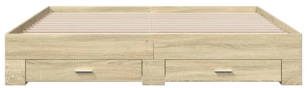vidaXL Πλαίσιο Κρεβατιού με συρτάρια Sonoma Δρυς 200x200εκ. Επεξ. Ξύλο