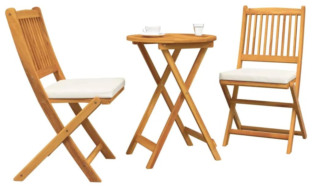 vidaXL Σετ Μπιστρό Κήπου 3 pcs Καφέ Στερεό Ξύλο Ακακίας