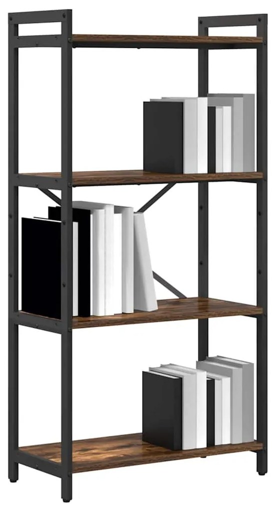 vidaXL Βιβλιοθήκη Καπνιστή δρυς 60 x 30 x 118 εκ Επεξεργασμένο ξύλο