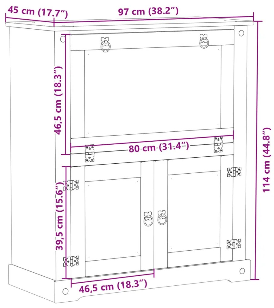 ΚΑΒΑ ΚΡΑΣΙΩΝ CORONA 97X45X114 ΕΚ. ΑΠΟ ΜΑΣΙΦ ΞΥΛΟ ΠΕΥΚΟΥ 4002789