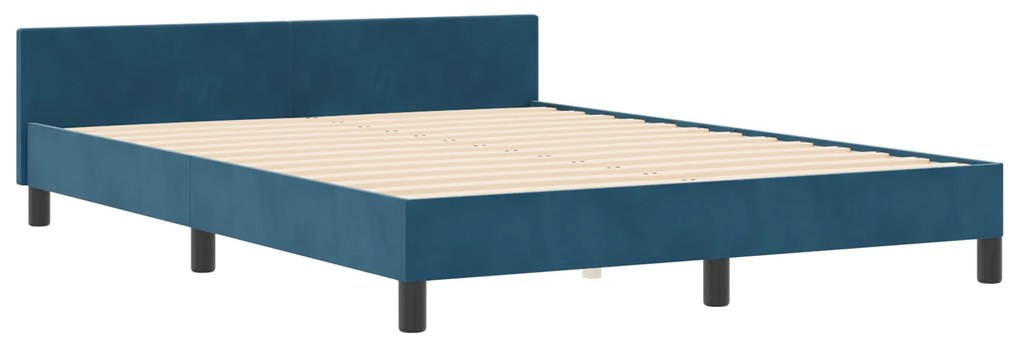 vidaXL Κρεβάτι Σκελετός Σκούρο Μπλε 180x200 εκ. Βελούδο