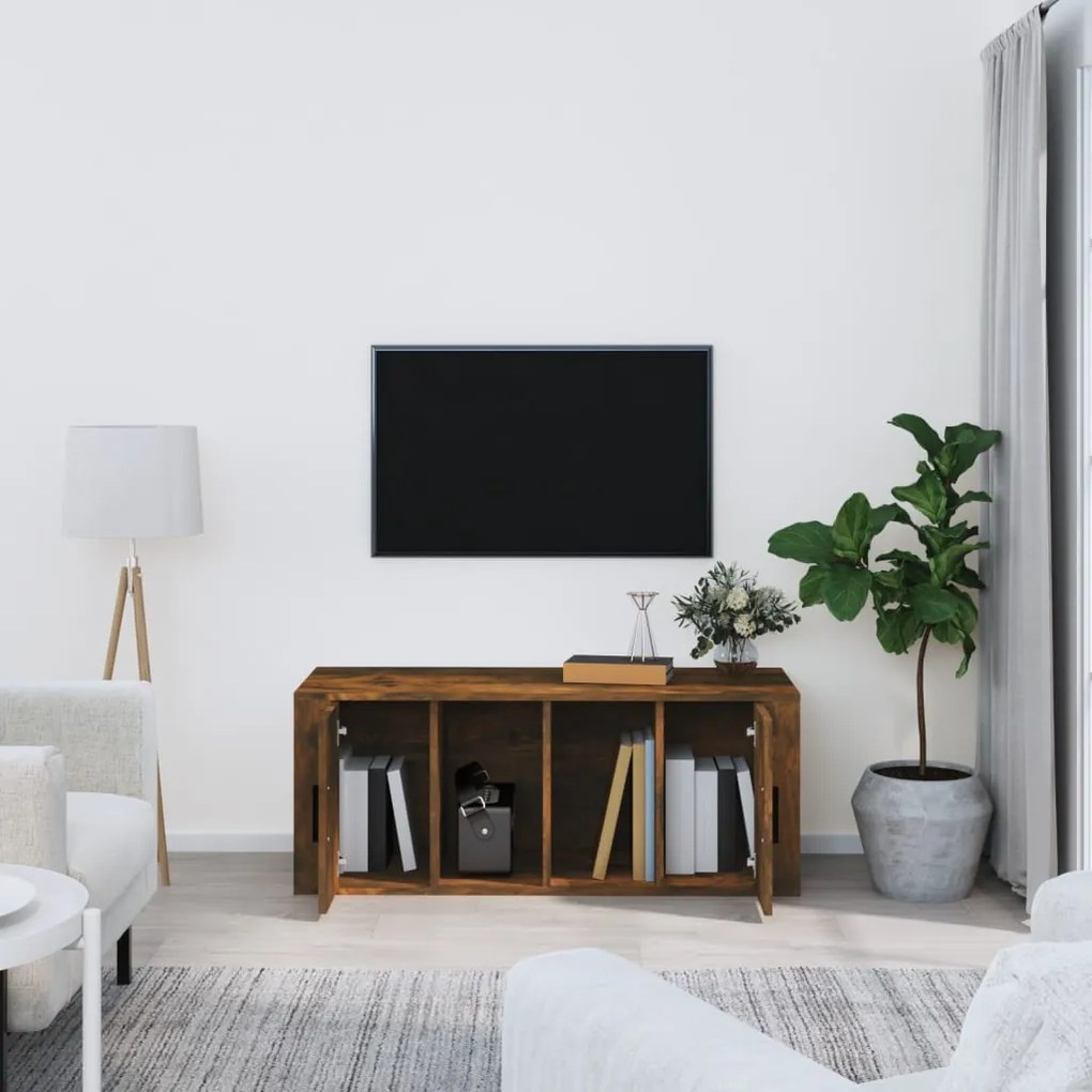 vidaXL Έπιπλο Τηλεόρασης Καπνιστή Δρυς 100x35x40 εκ. Επεξ. Ξύλο