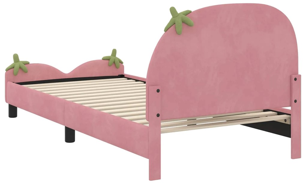 vidaXL Κρεβάτι Παιδικής Κρεβατοκάμαρας με Κεφαλάκι Ροζ 80 x 200 cm