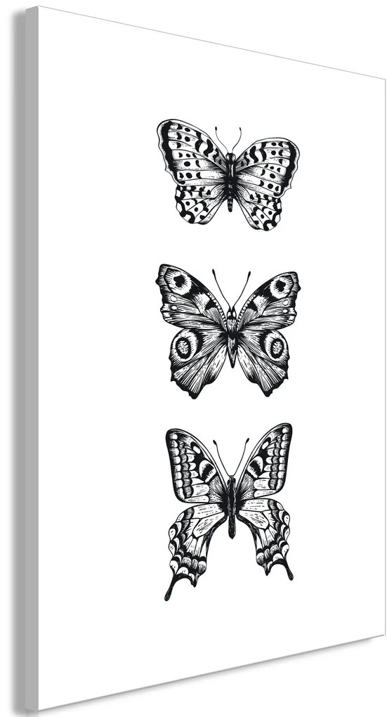 Πίνακας - Three Butterflies (1 Part) Vertical - 40x60