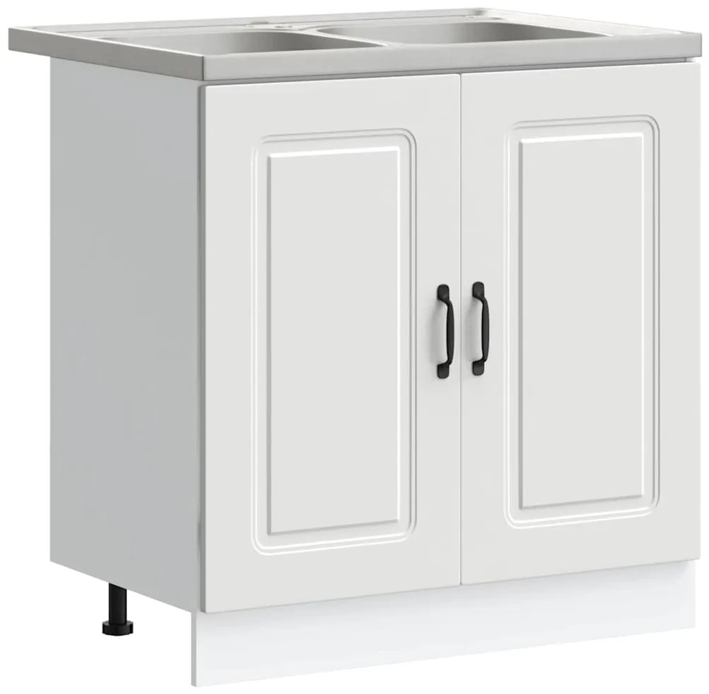 vidaXL Ντουλάπα Κουζίνας με αποθήκευση 2 pcs Λευκό 80 x 46 x 81.5 εκ