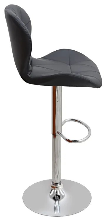 Σκαμπό μπαρ Dolores Megapap με ρυθμιζόμενο ύψος PU μαύρο - βάση χρωμίου 45,5x38x89/109εκ.