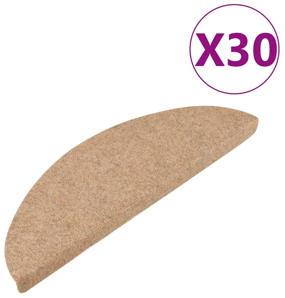 vidaXL Πατάκια Σκάλας Αυτοκόλλητα 30 τεμ. Μπεζ 56 x 17 x 3 εκ.