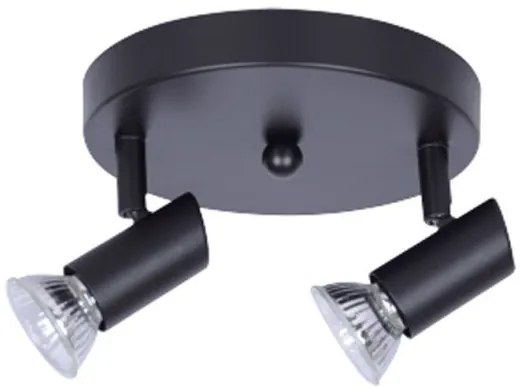 Σποτ Φωτιστικό Οροφής μεταλλικό 9077-2Φ Inlight-9077-2Φ-Μαύρο-Μαύρο 9077-2Φ-Μαύρο