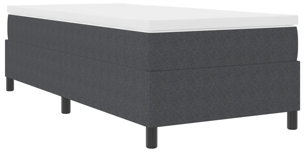 vidaXL Κρεβάτι Box Spring Σκούρο Γκρι Μονό Κορντούρα