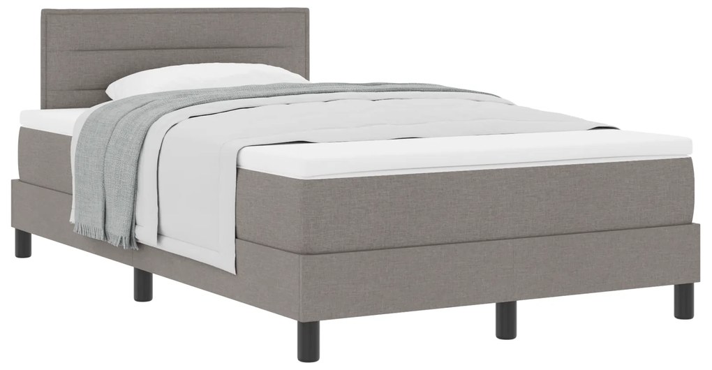 vidaXL Κρεβάτι με Βάση και Στρώμα Ταμπά 120x200 cm Ύφασμα