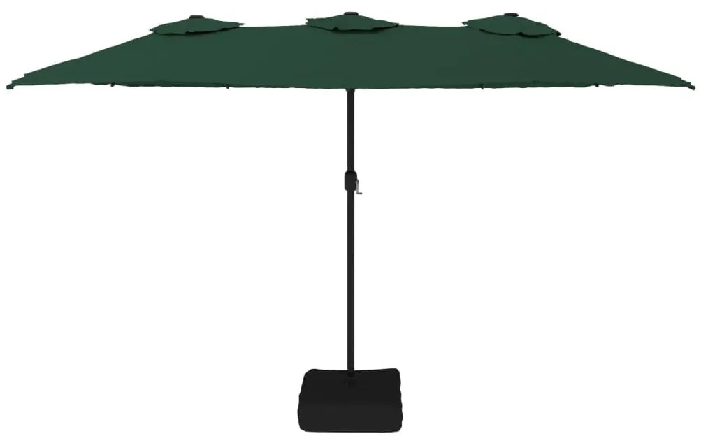 Ομπρέλα με Διπλή Κορυφή Πράσινη 449 x 245 εκ. - Πράσινο