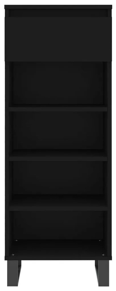 Παπουτσοθήκη Μαύρη 40 x 36 x 105 εκ. από Επεξεργασμένο Ξύλο - Μαύρο