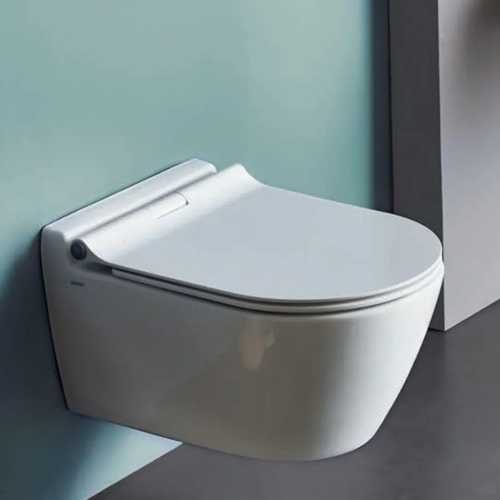 Serel Smart SM2500SC Hygiene Plus Πορσελάνινη Λεκάνη Κρεμαστή 51,5cm με κάλυμμα βακελίτη Slim Soft Close αποσπώμενο