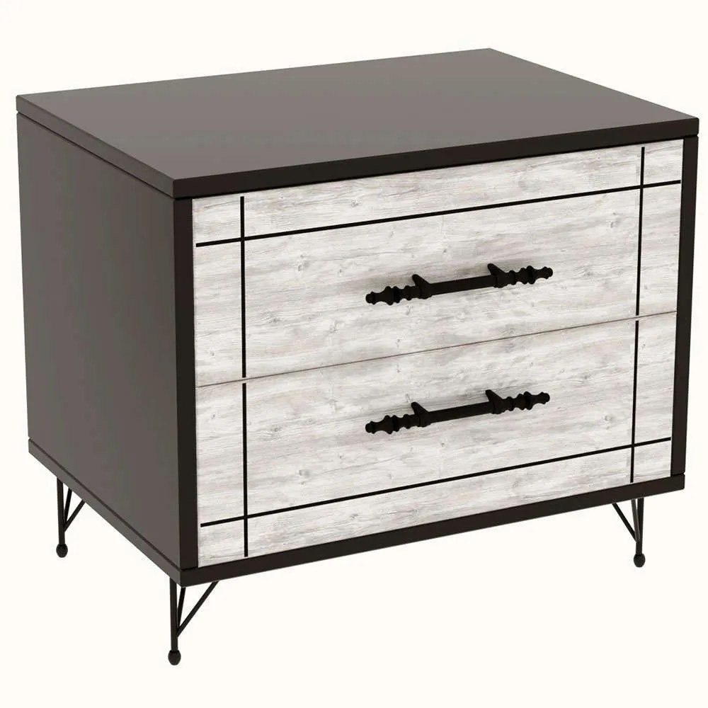 Κομοδίνο Night 854KLN3085 50x40x55cm Grey-Black