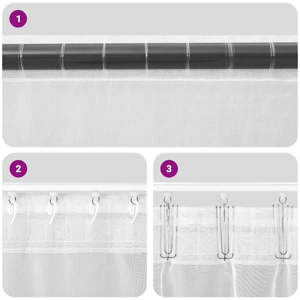 vidaXL Κουρτίνες Voile με Καρτέλα Κορυφή 2 τεμάχια Καφέ