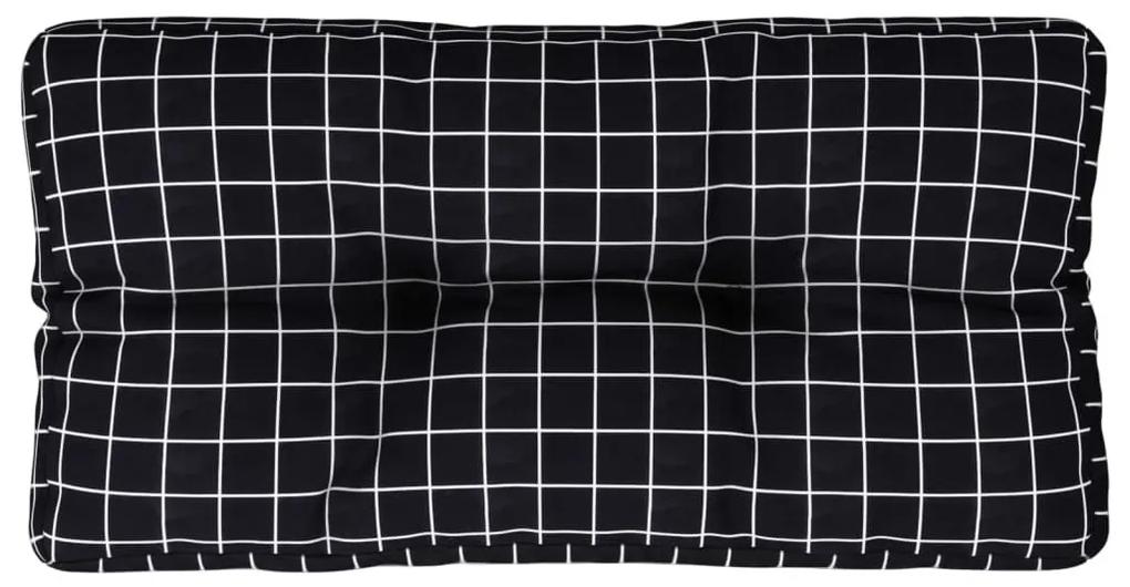Μαξιλάρι Παλέτας Μαύρο Καρό 80 x 40 x 12 εκ. Υφασμάτινο - Πολύχρωμο