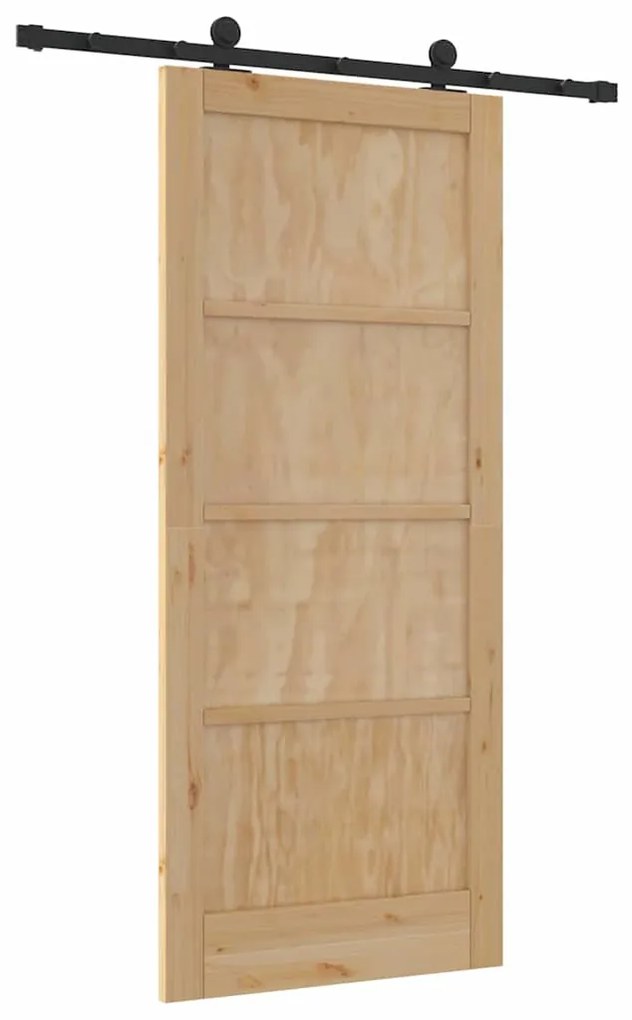 vidaXL Συρόμενη Πόρτα ORKDAL Φυσικό και μαύρο 86 x 198.5 cm