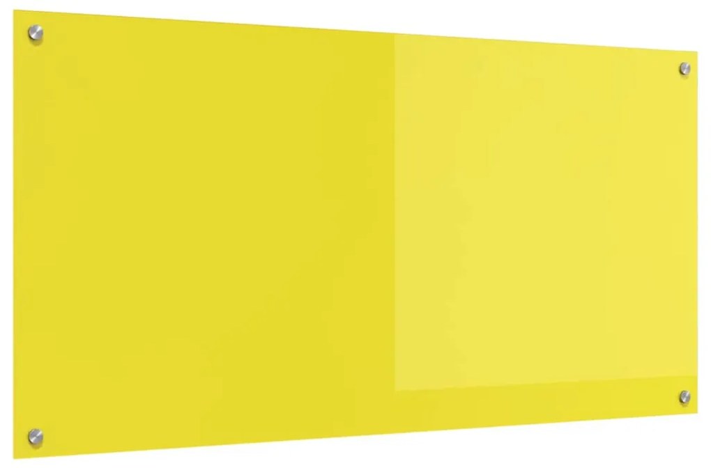 vidaXL Πίσω Πάνελ Κουζίνας Κίτρινο 120 x 60 x 0.6 εκ. σκληρυμένο γυαλί