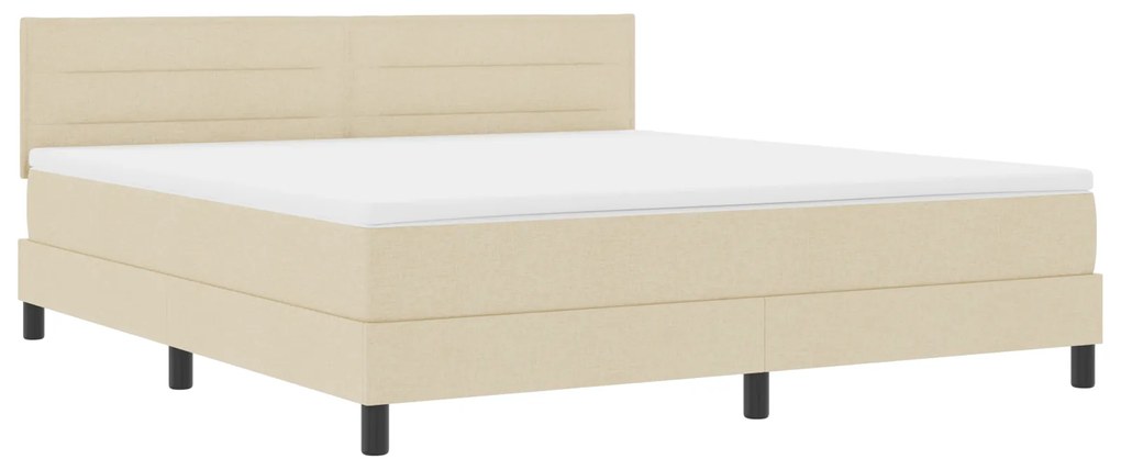 vidaXL Κρεβάτι με Στρώμα Κρεμ 180x200 cm Ύφασμα