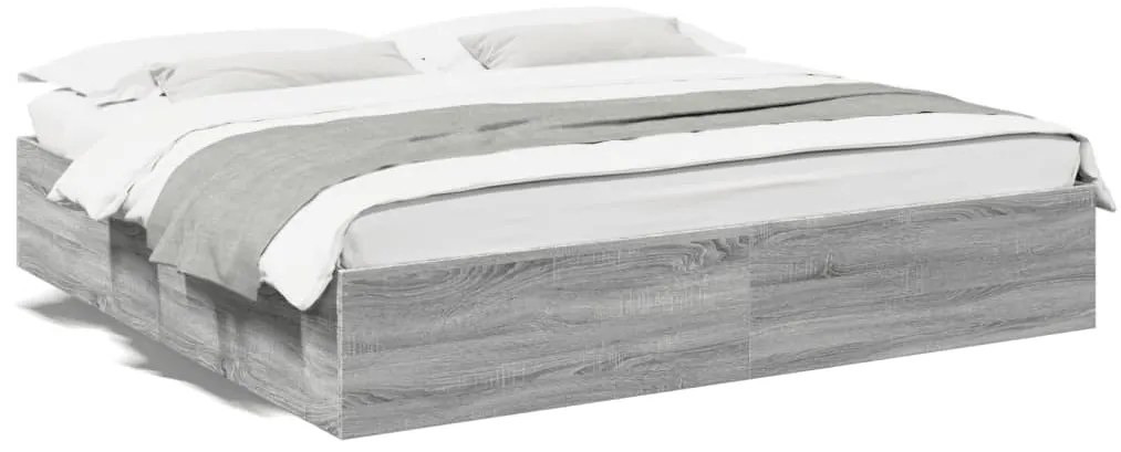 vidaXL Πλαίσιο Κρεβατιού Γκρι Sonoma 200x200 εκ. Επεξεργασμένο Ξύλο
