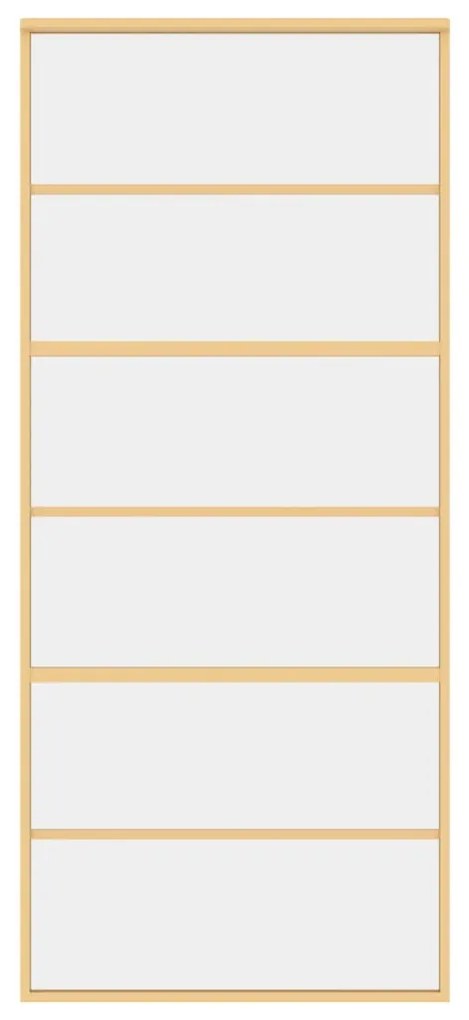vidaXL Συρόμενη Πόρτα Χρυσή 90 x 205 εκ. από Γυαλί ESG και Αλουμίνιο